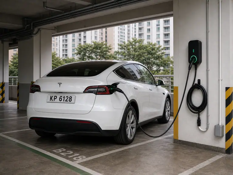 屋苑 Tesla 充電樁安裝案例圖片